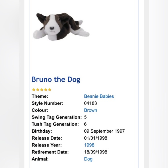 ty Bruno the Dog - Picture 9 of 9